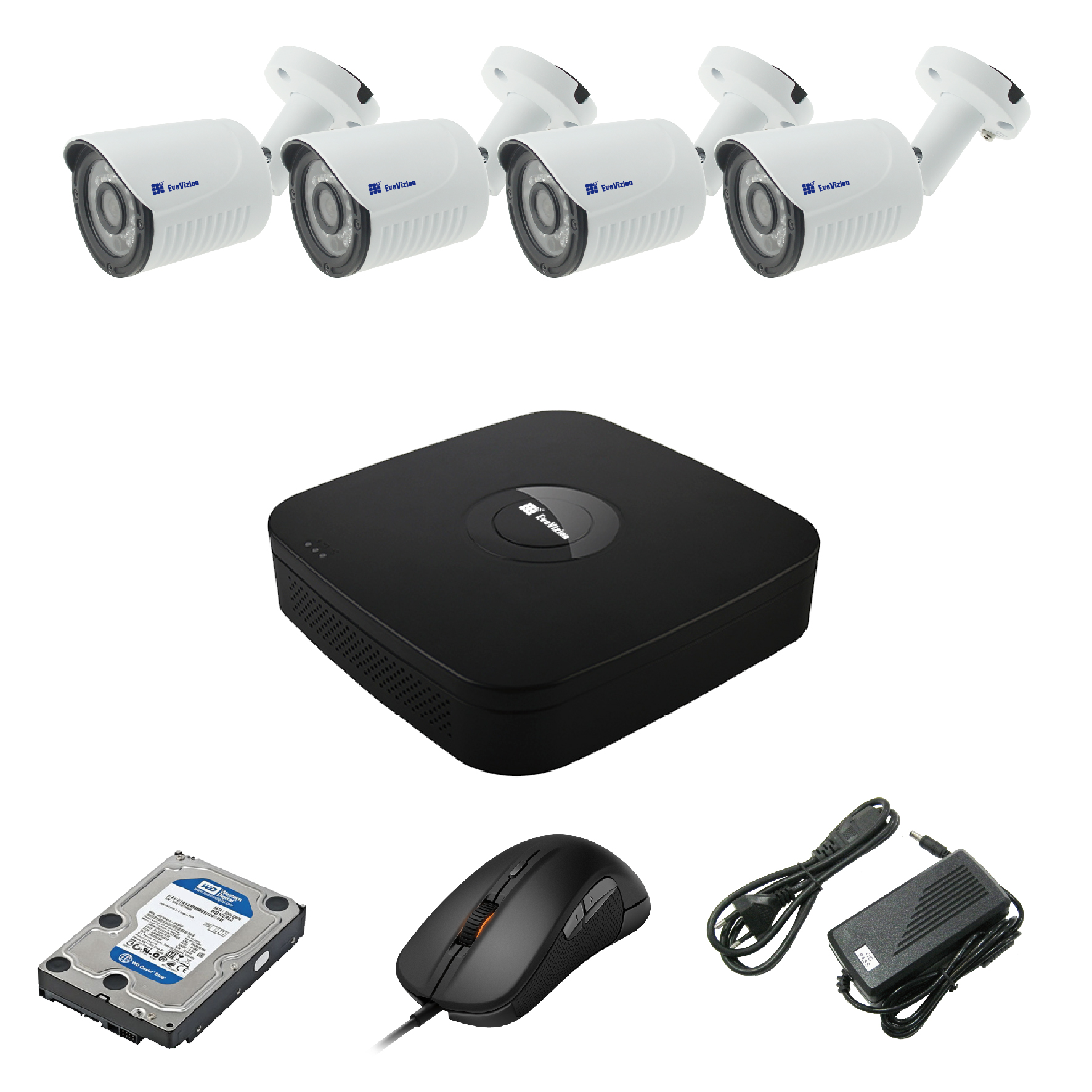 Комплект видеонаблюдения EvoVizion 4OUT-240-LITE + HDD 500 Гб