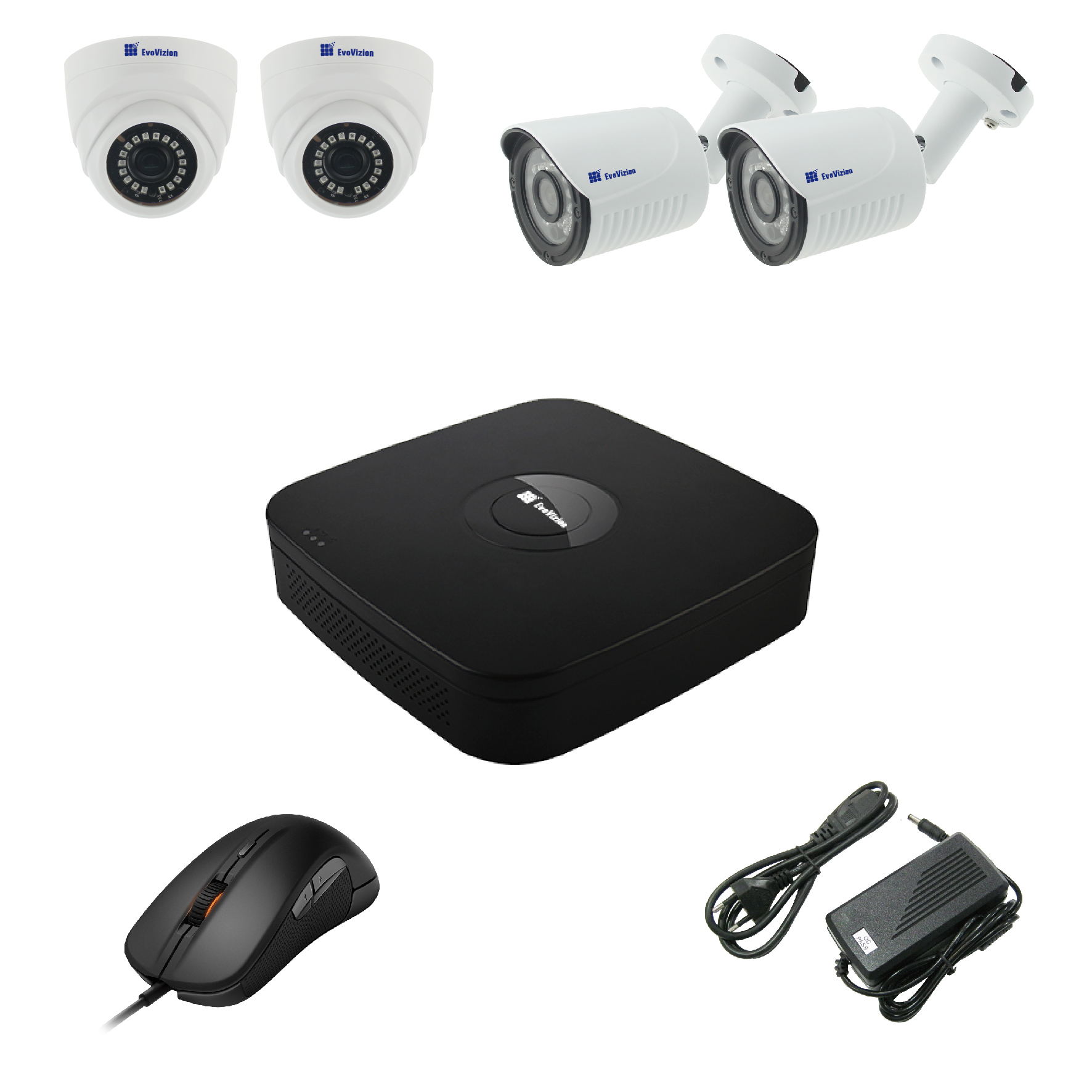 Комплект видеонаблюдения EvoVizion 2DOME-2OUT-240-LITE