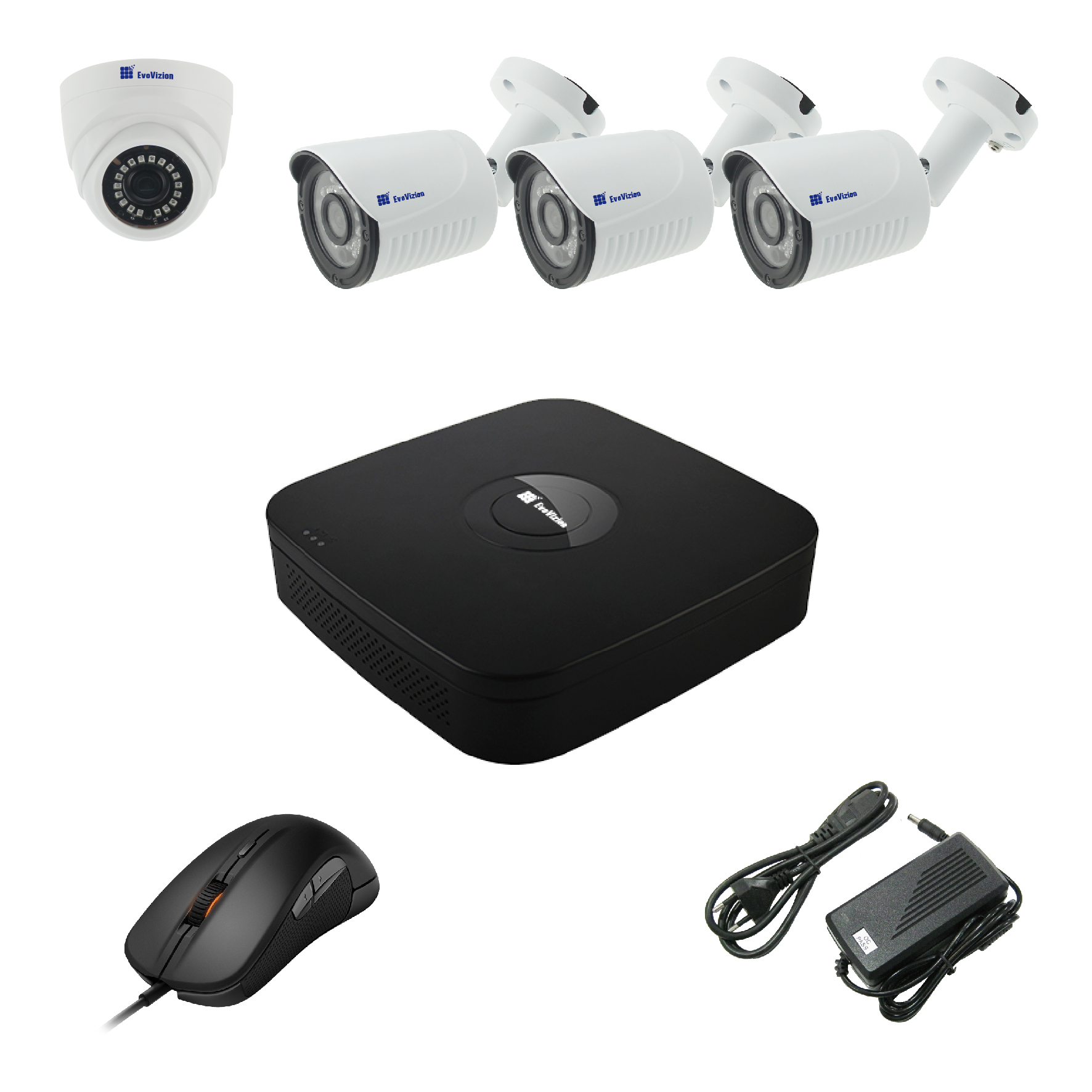 Комплект видеонаблюдения EvoVizion 1DOME-3OUT-240-LITE