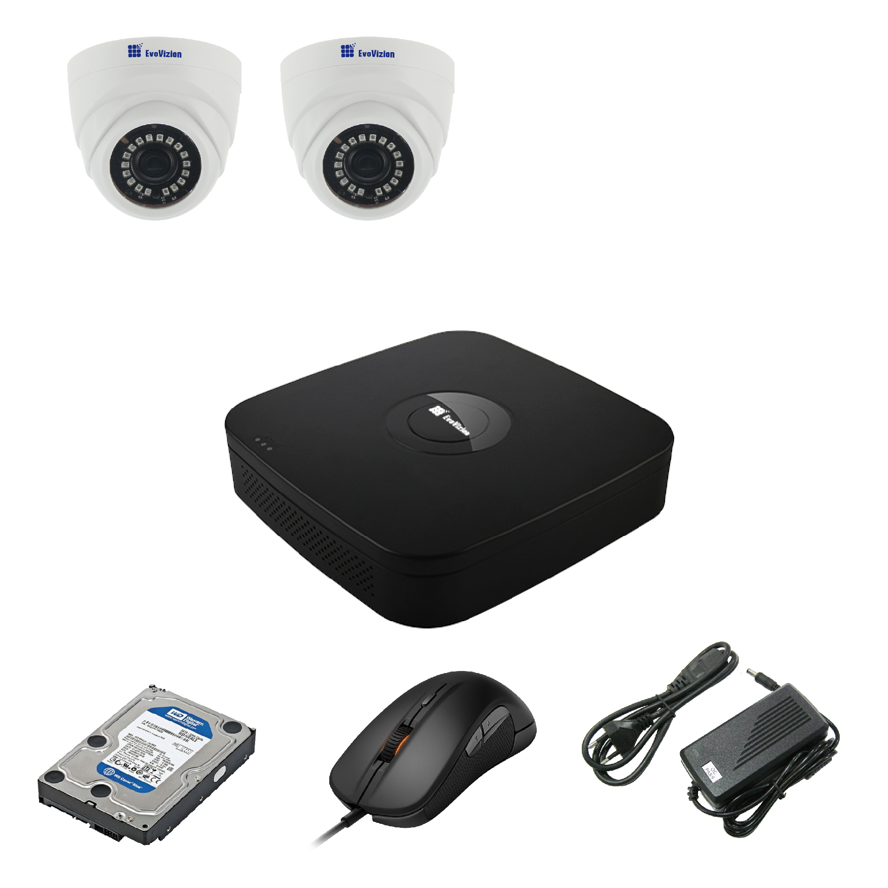 Комплект видеонаблюдения EvoVizion 2DOME-240-LITE + HDD 500 Гб