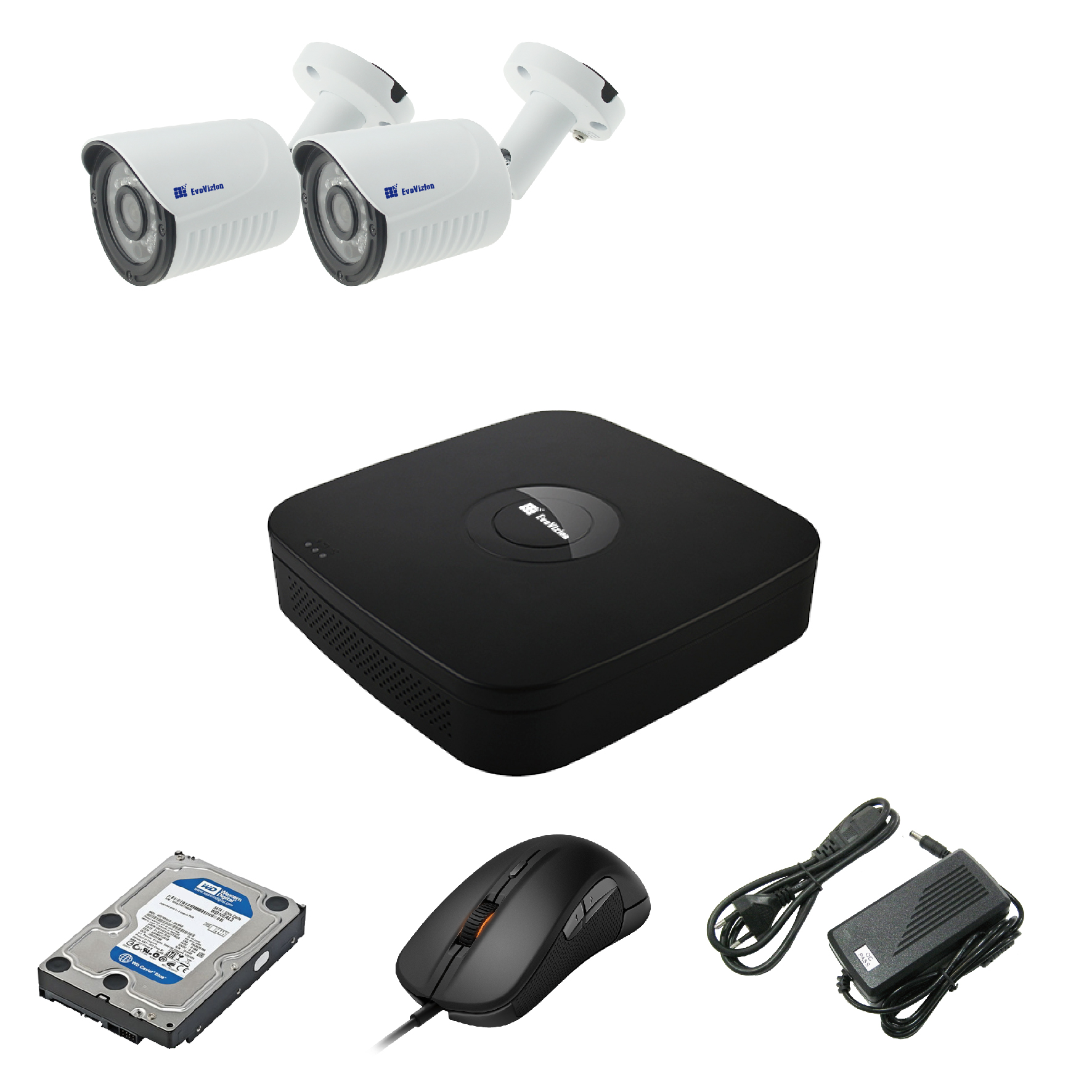 Комплект видеонаблюдения EvoVizion 2OUT-240-LITE + HDD 500 Гб