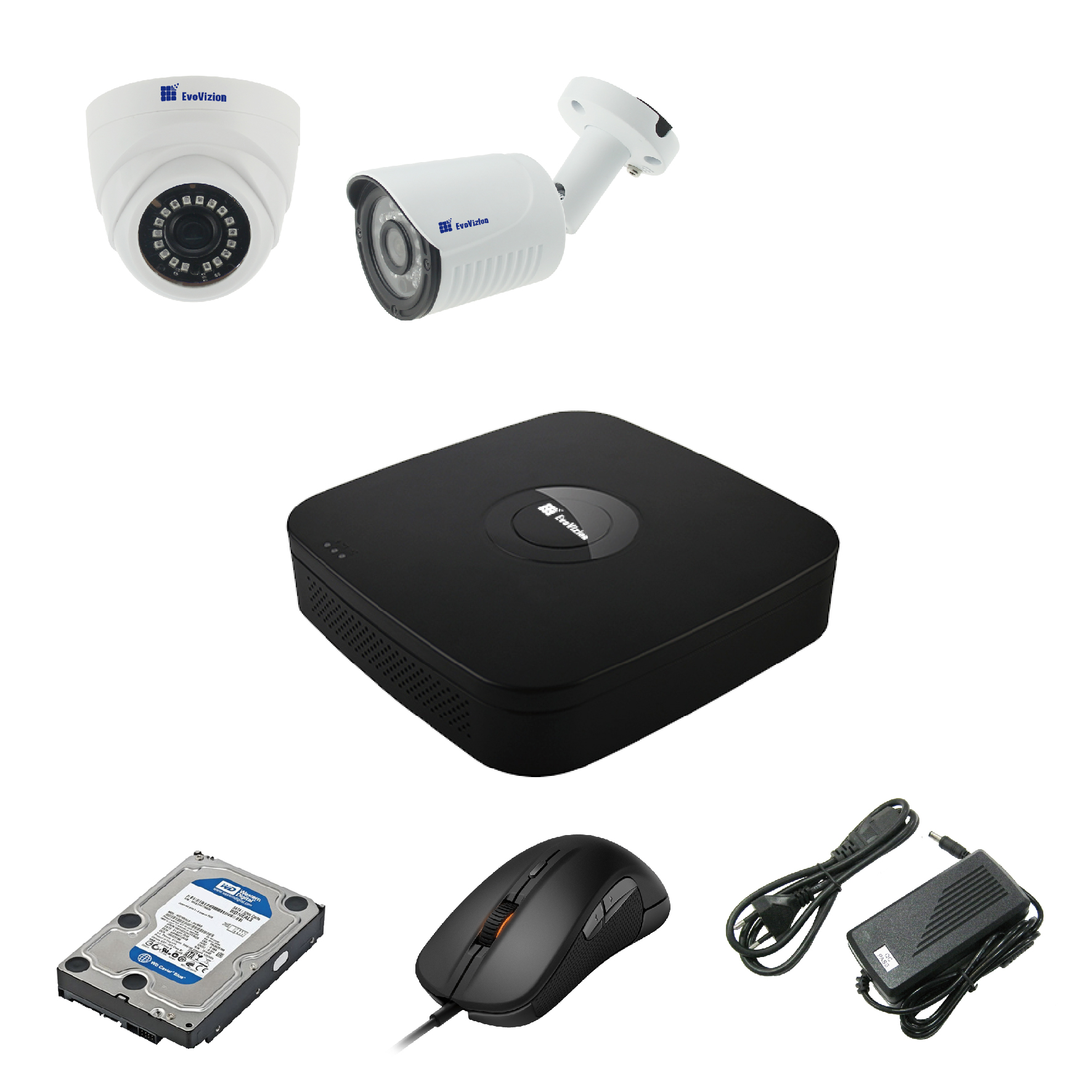 Комплект видеонаблюдения EvoVizion 1DOME-1OUT-240-LITE + HDD 500 Гб