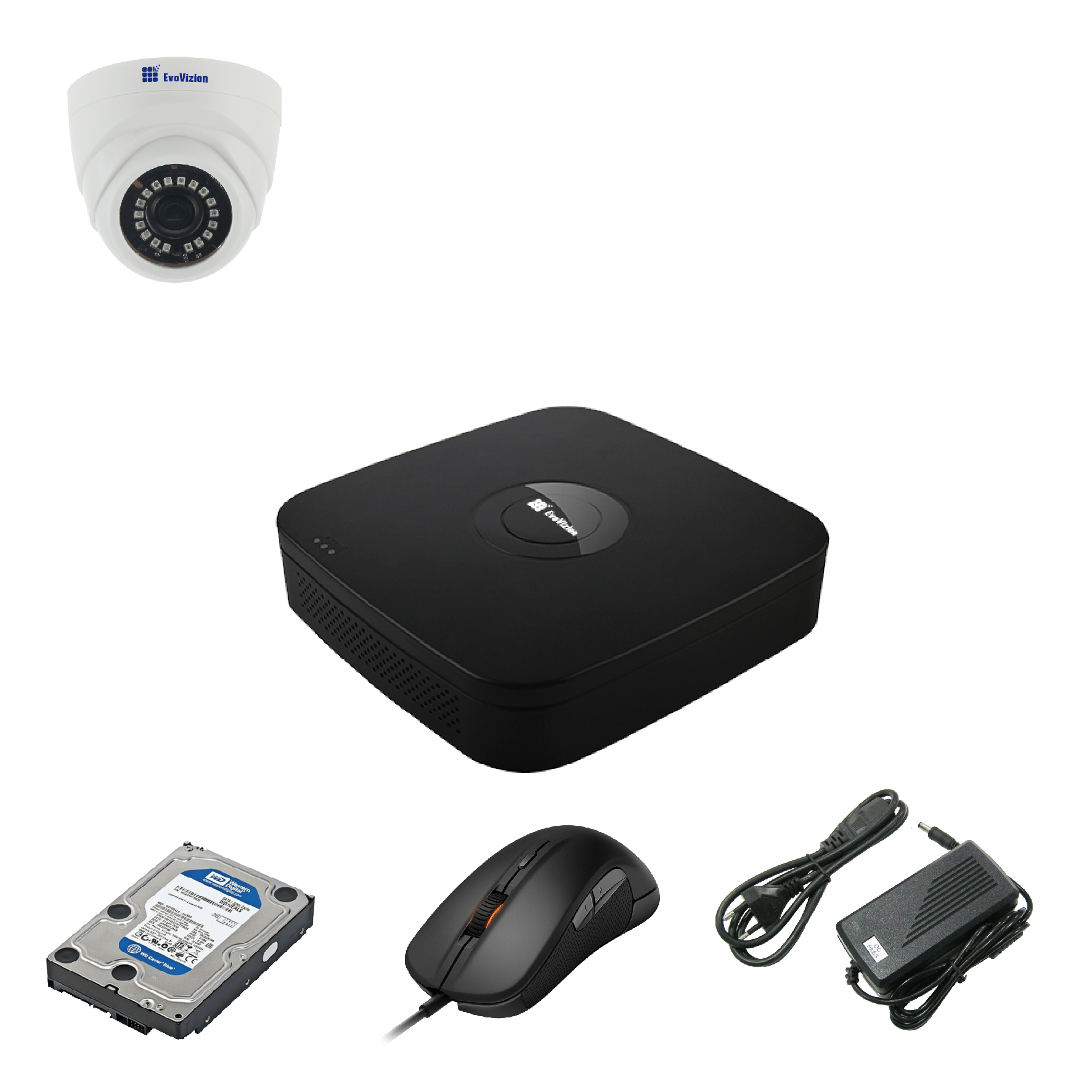 Комплект видеонаблюдения EvoVizion 1DOME-240-LITE + HDD 500 Гб