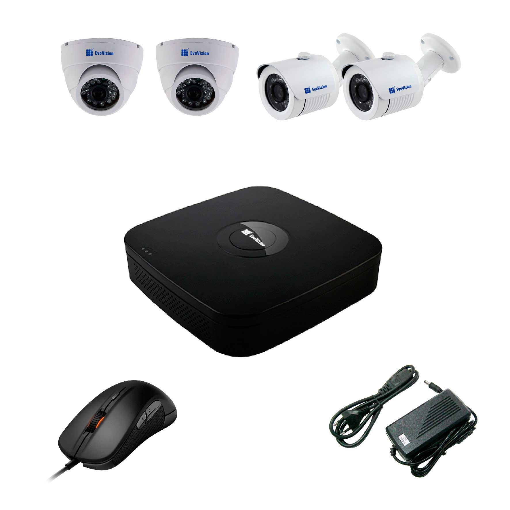Комплект видеонаблюдения EvoVizion 2DOME-2OUT-100