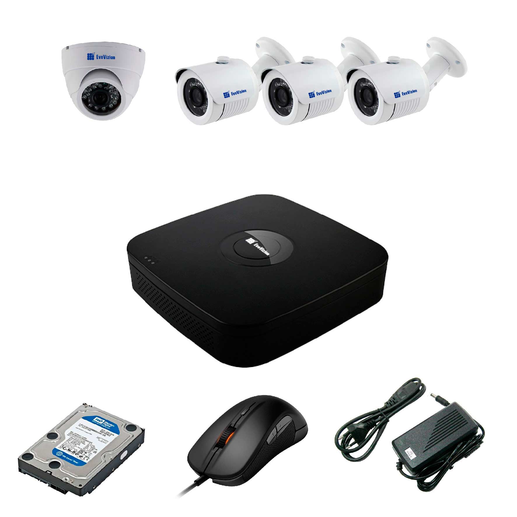 Комплект видеонаблюдения EvoVizion 1DOME-3OUT-130 + HDD 2 Тб