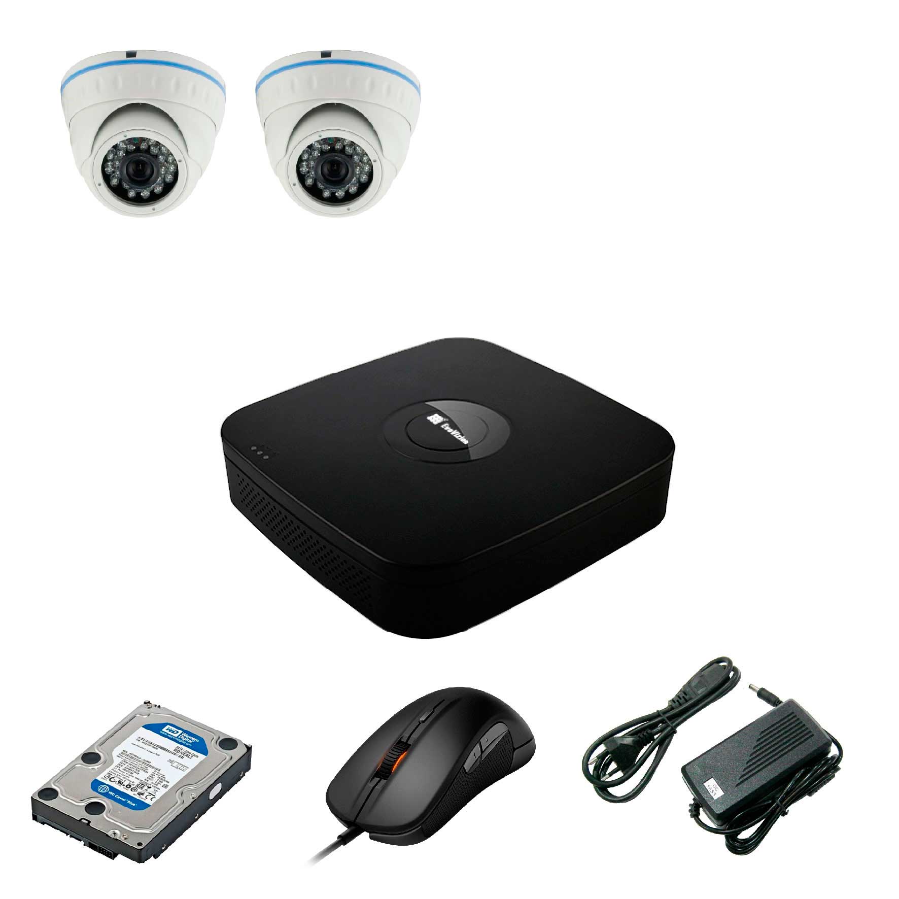 Комплект видеонаблюдения EvoVizion 2DOME-M-240 + HDD 1 Тб