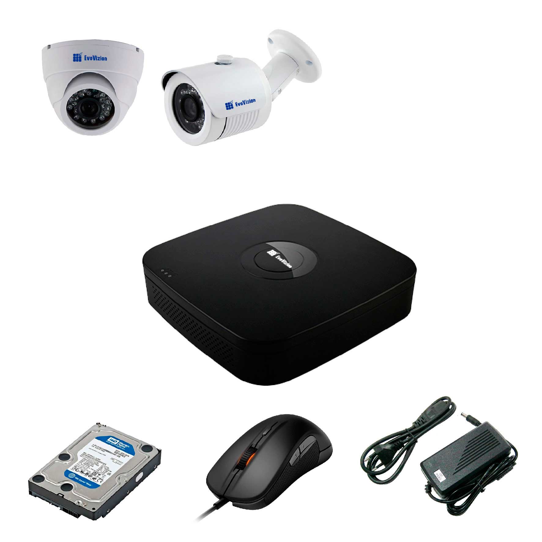 Комплект видеонаблюдения EvoVizion 1DOME-1OUT-130 + HDD 1 Тб